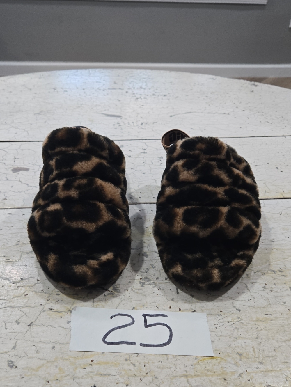 UGG Leopard Print Faux Fur Slide - Brown & Black
